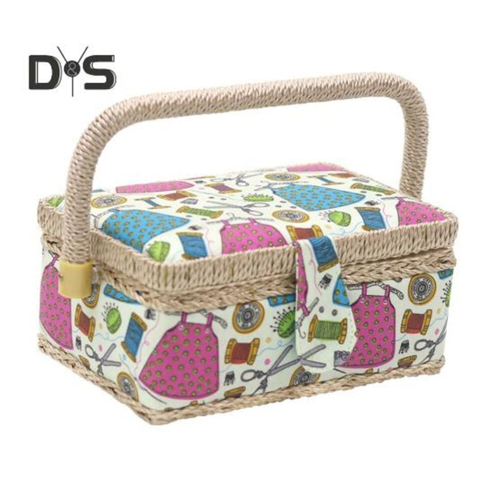 (as the picture, A) Large Capacity Sewing Basket Sewing Accessories Organizer Box with Portable Handle Thread Needle Pin Scissors Sewing Kit Carrying Case