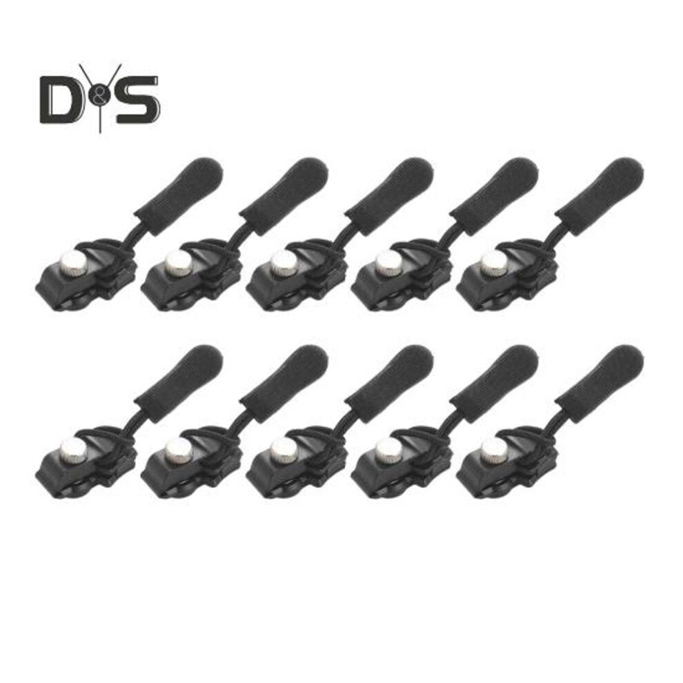 (as the picture, M) 10pcs Instant Zipper Repair Kit Coats Boots Luggage Bag Universal Zipper Slider Repairer Metal Zipper Pull Head Replacement Accessories