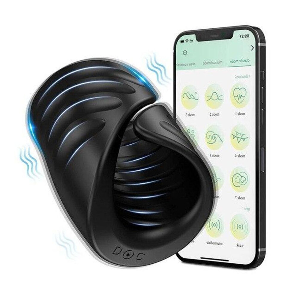 (black) Male Masturbator Penis Training Glans Trainer Stimulator Vibrator With App Control Delay Cock Ring Glans Trainer For Men