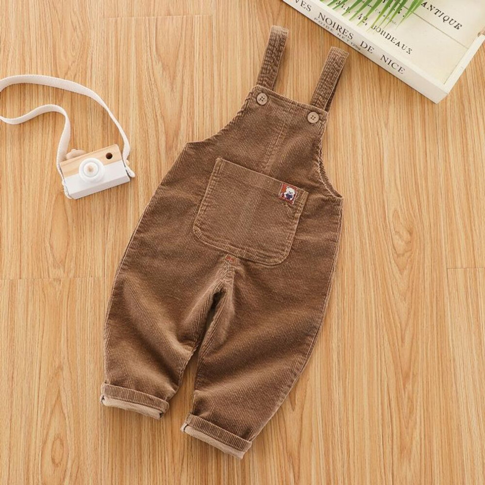 (khaki,red, 100cm) Kids Baby Boy Clothes Clothing Pants Girl Denim Jumper Jeans Overalls Toddler Children Trousers