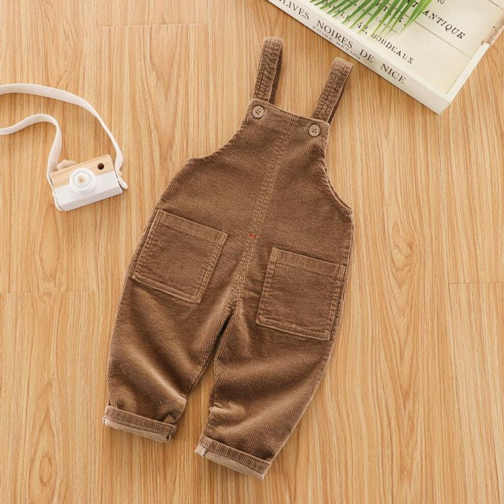 (khaki, 100cm) Kids Baby Boy Clothes Clothing Pants Girl Denim Jumper Jeans Overalls Toddler Children Trousers