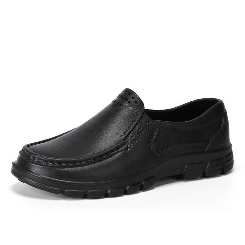 (black, 42) Men's Low-top Slip-on Chef Shoes - Non-slip, Oil-proof, Large Size
