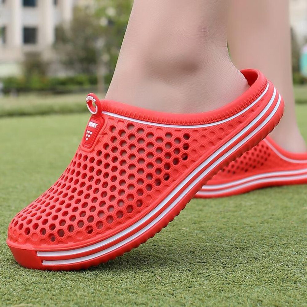 (red, 45) Men's Summer Breathable Outdoor Half Slippers Sandals Casual Beach Flip Flops