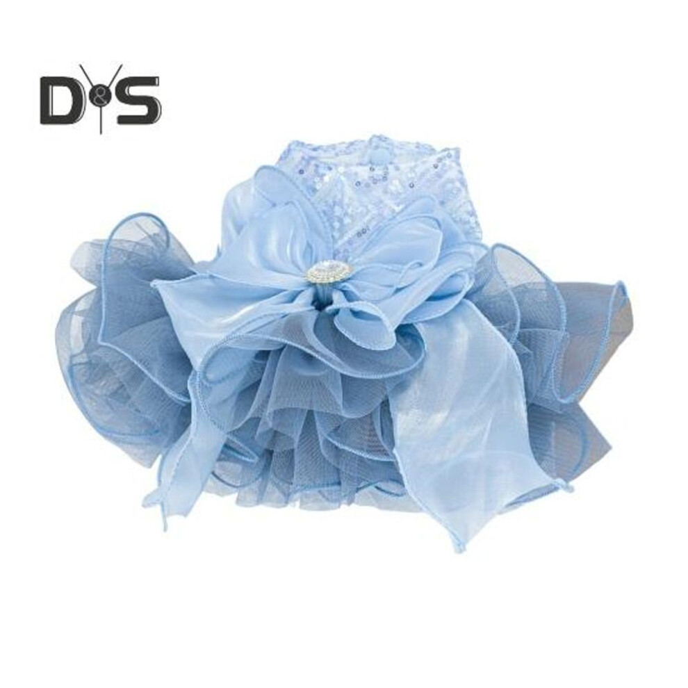 (blue, S) Dog Princess Dress Bling Lace Cake Camisole Tutu Dress for Small Puppies Doggie Dress-up Apparel for Wedding Parties