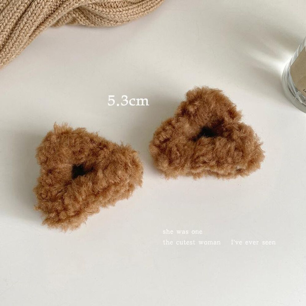 (dark brown, 1PCS) 1pc Cute Cat Ear Plush Hair Clip Small Fluffy Hair Claw Lovely Women Hairpin Fashion Headwear For Girls Hair Accessories