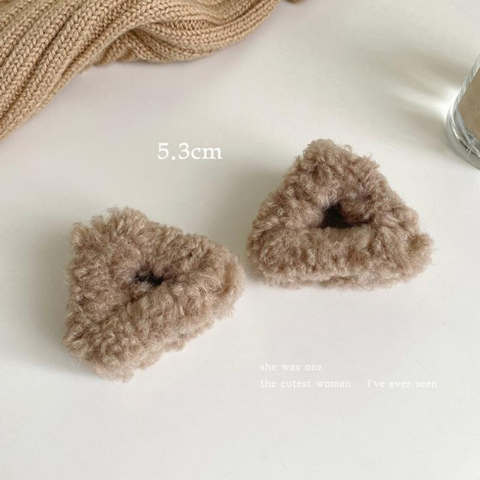 (light brown, 1PCS) 1pc Cute Cat Ear Plush Hair Clip Small Fluffy Hair Claw Lovely Women Hairpin Fashion Headwear For Girls Hair Accessories