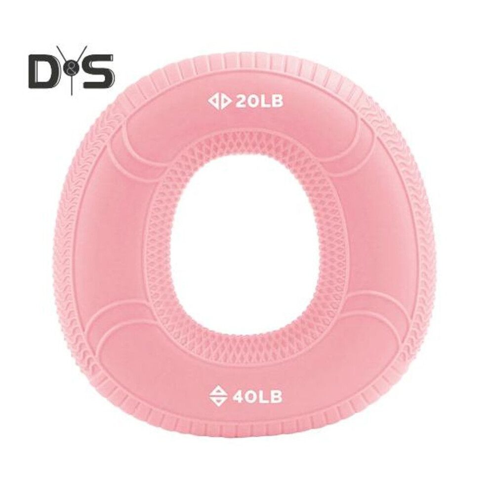 (pink) Silicone Grip Strength Trainer Ring Anti-slip Forearm Finger Training Ring Hand Grip Strengthener Circle Portable Hand Rehabilitation Workout