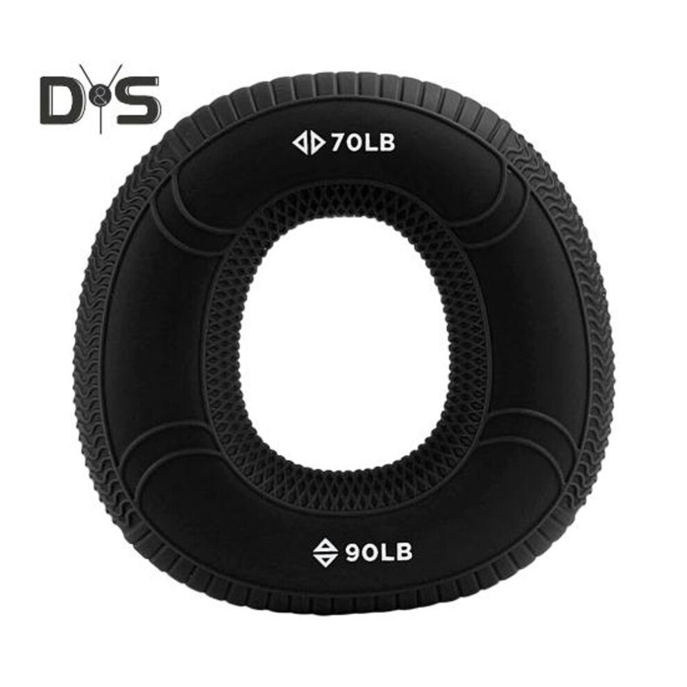 (black) Silicone Grip Strength Trainer Ring Anti-slip Forearm Finger Training Ring Hand Grip Strengthener Circle Portable Hand Rehabilitation Workout