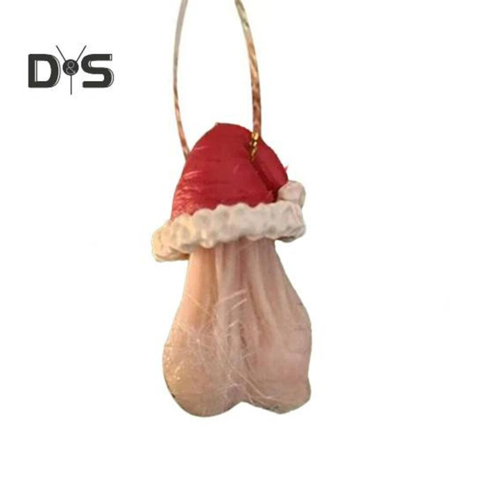 (as the picture, B) Funny 3D Balls Christmas Tree Ornament Naughty Ugly Egg Resin Ornament with Bow/Santa Hat Prank Gag Gift for Christmas Tree Decor