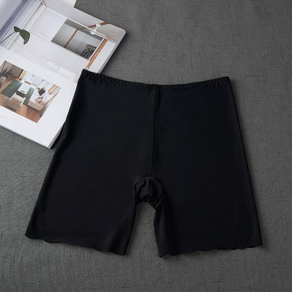 (black, XL) Women Ice Silk Boxer Shorts Girls Safety Briefs Boyshort Underwear Tights Thin Lingerie Short Pants Summer