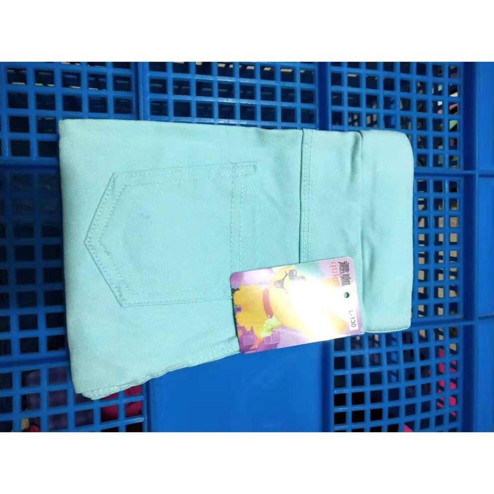 (light blue, 150 cm) Girls' Slim Fit Elastic Leggings - Imitation Jeans