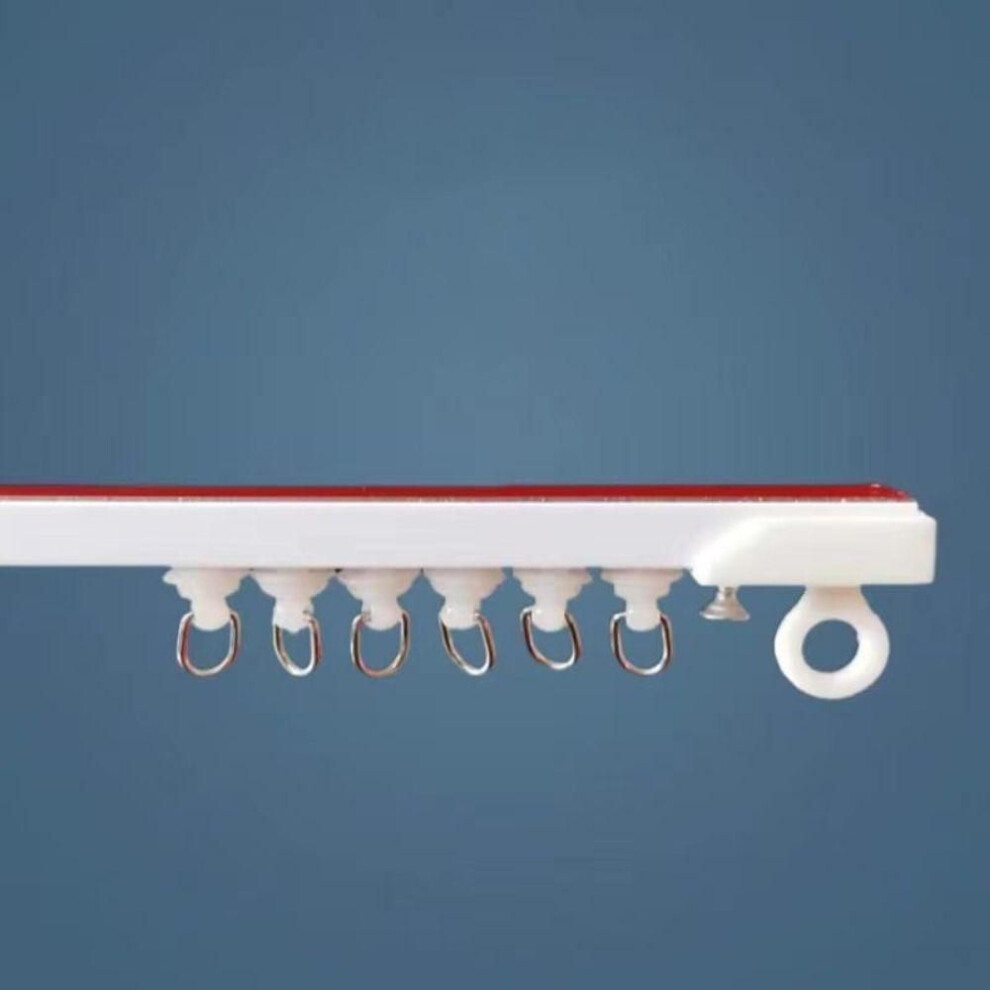 (white-Top Mounted) Without Punching Curtain Track Strong Self Adhesive Pulley Track Sliding Track  Door Curtain