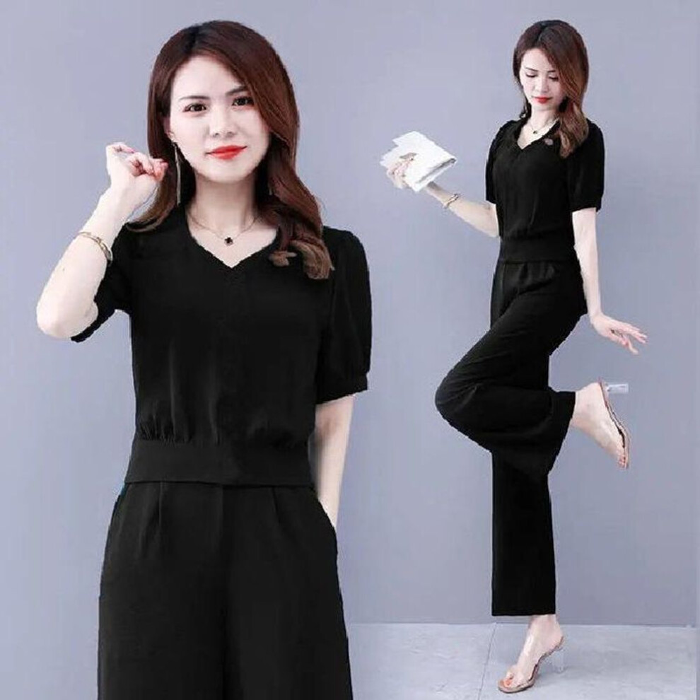 (black, Small) Summer 2022 Women's Trendy Two-piece Suits: Chic, Age-defying, Belly-covering