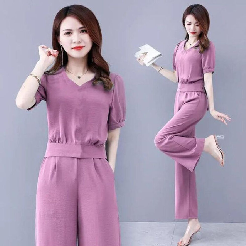 (rose pink, XX-Large) Summer 2022 Women's Trendy Two-piece Suits: Chic, Age-defying, Belly-covering