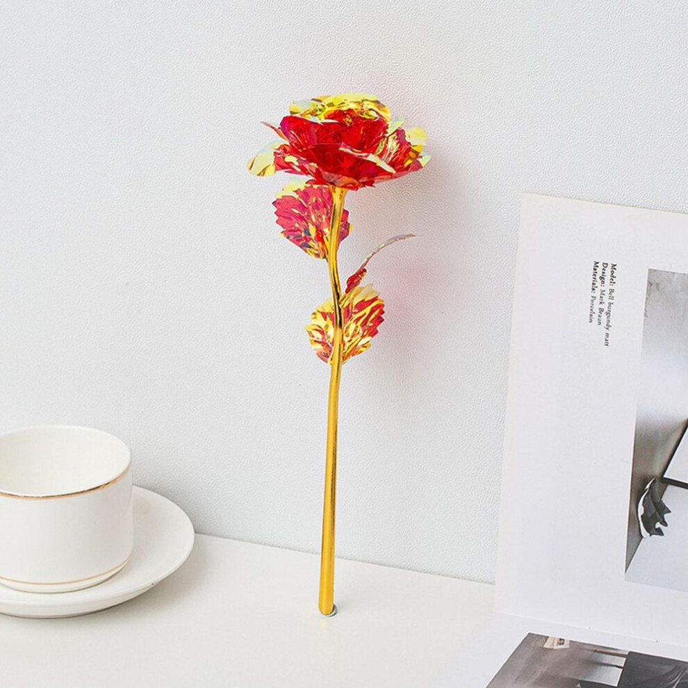 (red) Colorful Luminous Rose Artificial LED Light Flower Unique Gifts For Girls