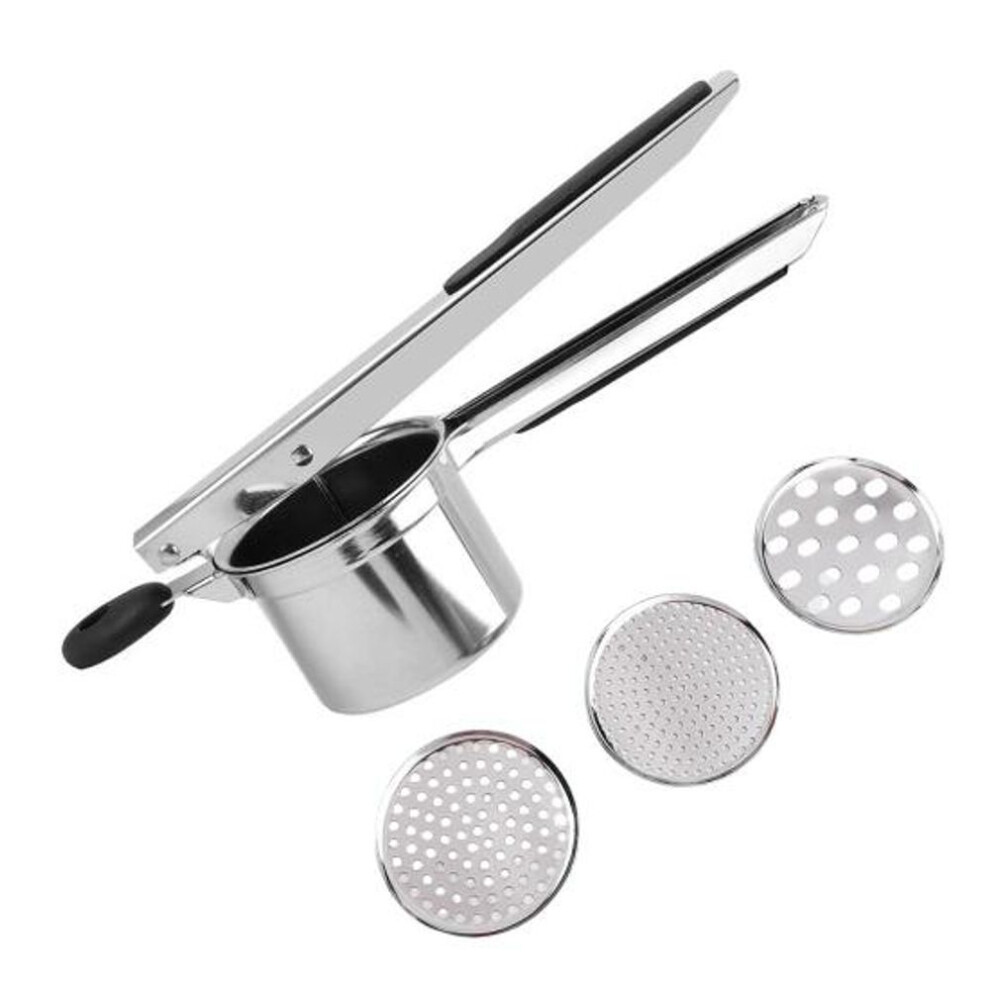 (black, A) Ricer For Mashed Potatoes Stainless Steel Potato Press Manual Juicer Potato Masher Professional Kitchen Tool