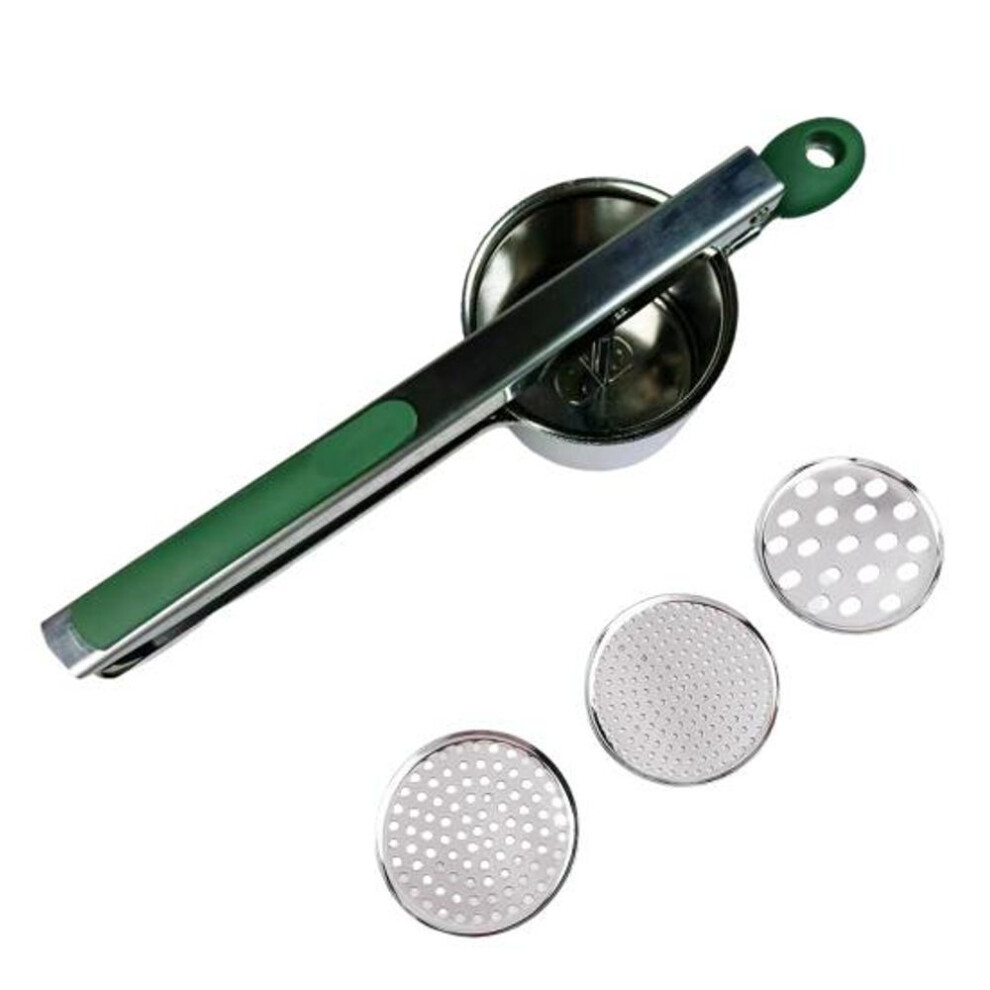 (green, A) Ricer For Mashed Potatoes Stainless Steel Potato Press Manual Juicer Potato Masher Professional Kitchen Tool