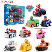(9Pcs/Set)Paw Patrol Giocattoli Pull Back Auto Veicoli Set Bambini Compleanno Natale Collezioni Regali