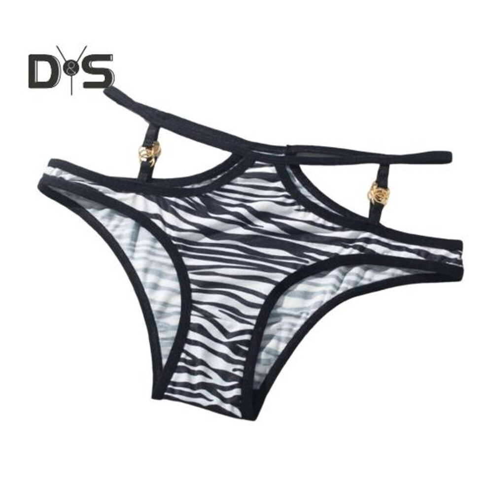 (black white, XL) Women's Sexy Underwear Low Waist T-back Panties Hollow Out Strap G-string Thongs Ladies High Cut Bikini Briefs