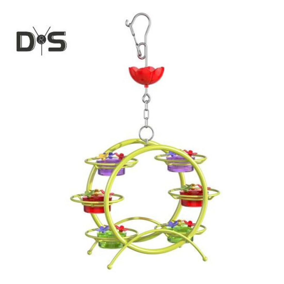 (green) Hummingbird Feeder Outdoor Hanging Wildbird Feeder with 6 Jars And 18 Ant Bee Proof Feeding Ports for Outside Garden Patio Lawn Decor