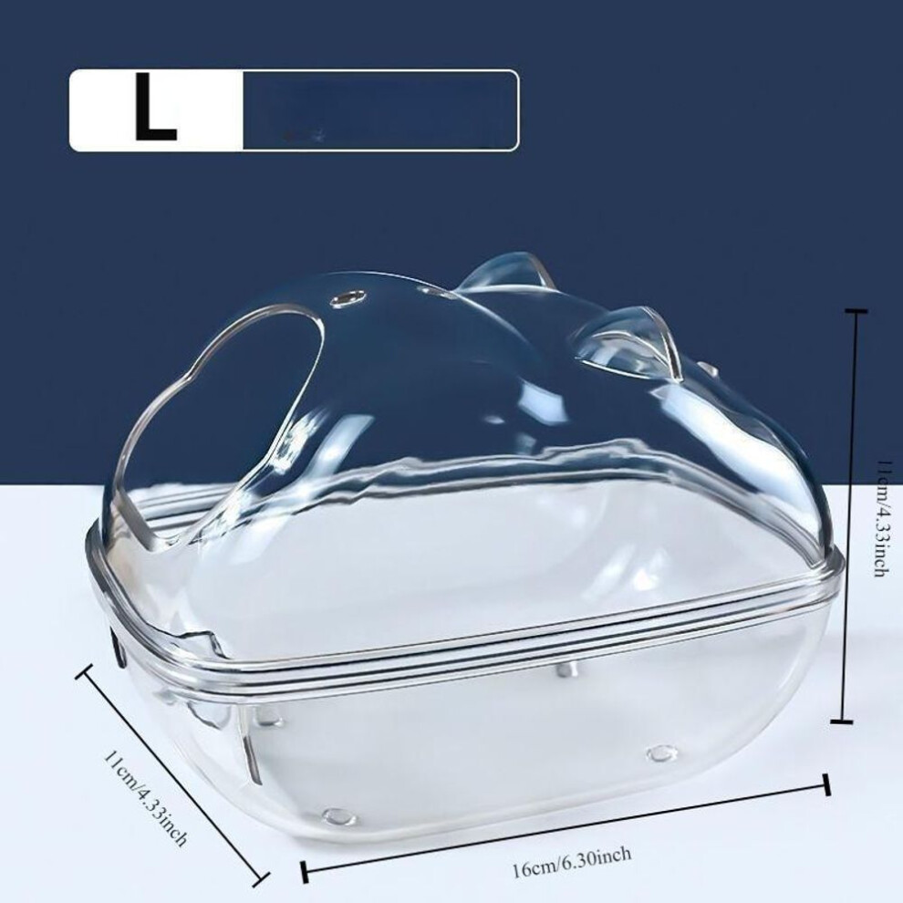 (L) Hamster Bathroom Fully Transparent Observation Bathroom Hamster Mouse Toilet Small Pet Cage Box Acrylic House