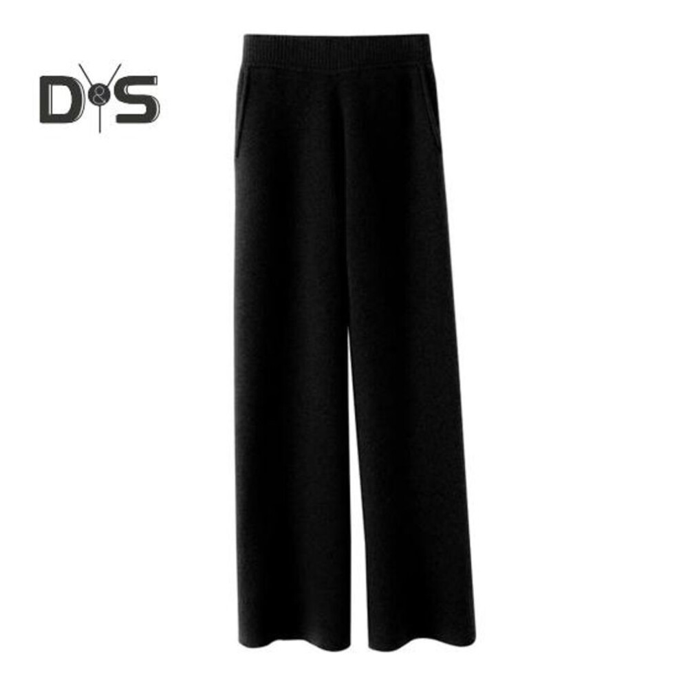 (black, M) Women Pants Elastic High Waist Loose Wide Leg Solid Color Straight Simple Style Casual Pockets Thin Soft Breathable Lady Full Length Trousers