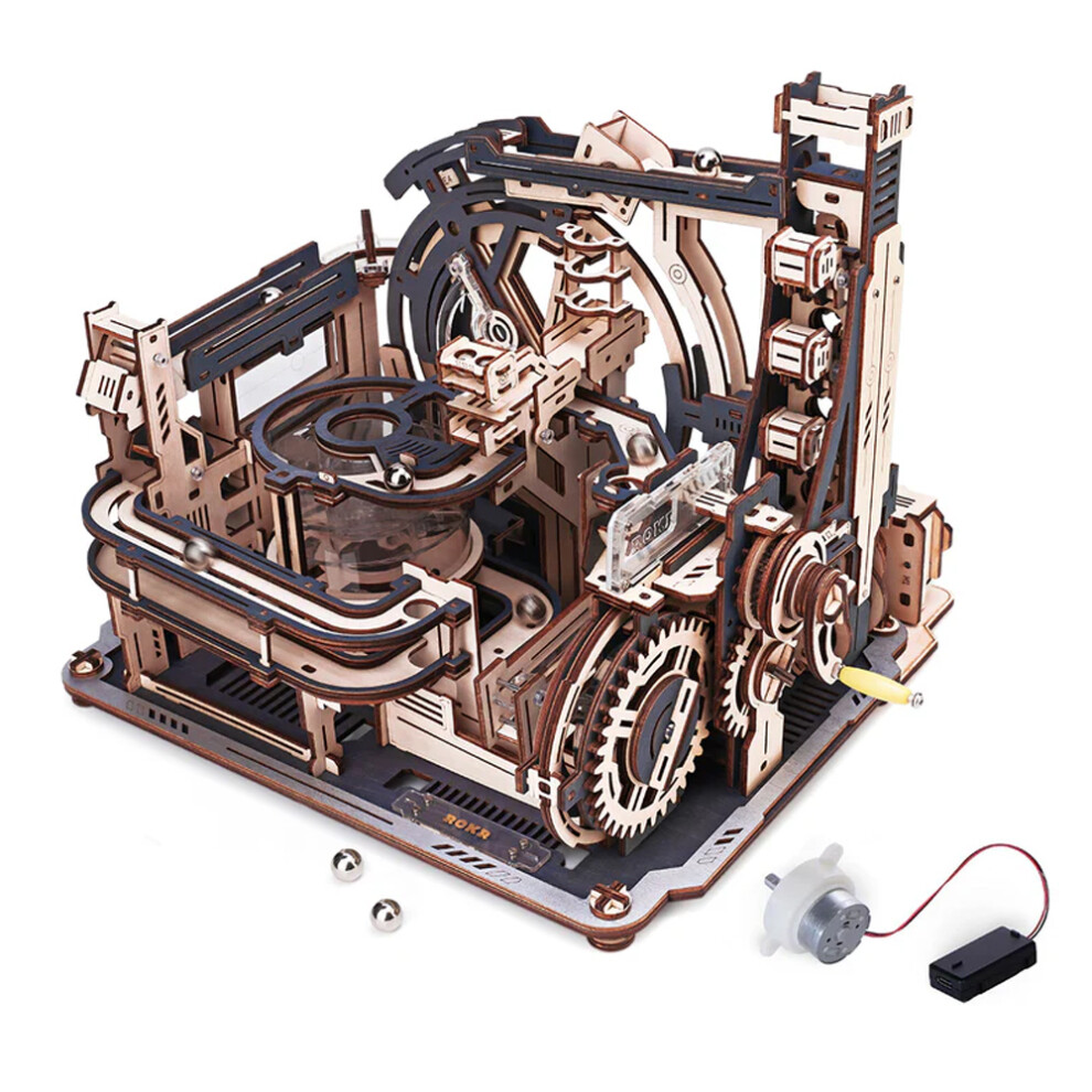 ROKR Marble Spaceport Marble Run 3D Wooden Puzzle Model Kit LGC01-image-OPC-PH6HMFM-NEW