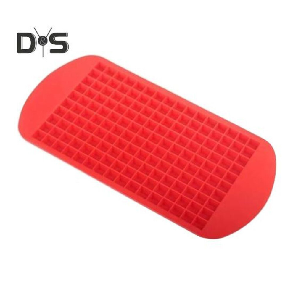 (red) Mini Ice Cube Trays Silicone 160 Cavity Ice Molds BPA Free Easy Release Reusable Small Ice Cubes Maker for Whiskey Cocktails Drinks Coffee