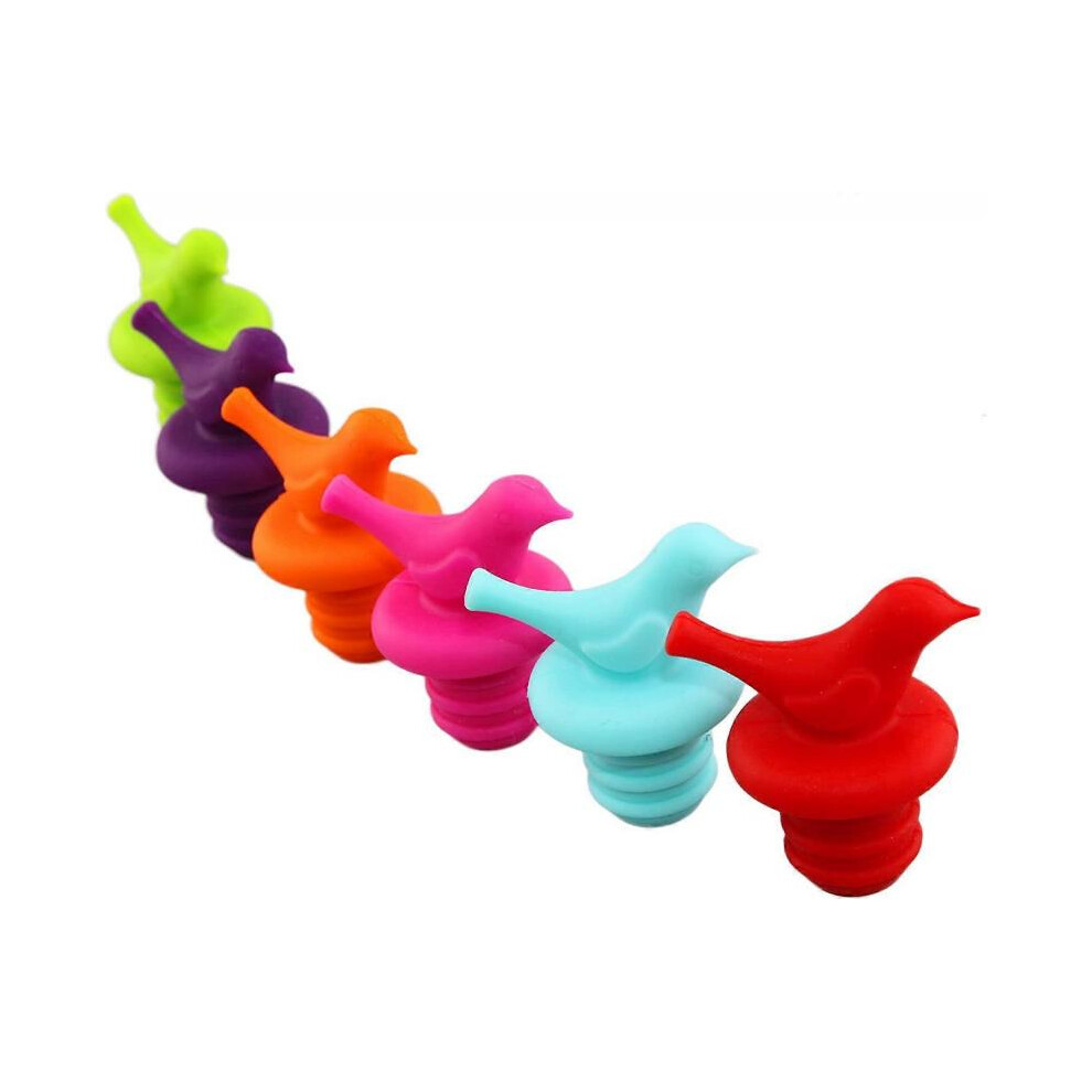 Little Bird Wine Corks by LouisChoice, Cute, Fun, Decorative (Assorted Colors, Set of 6)