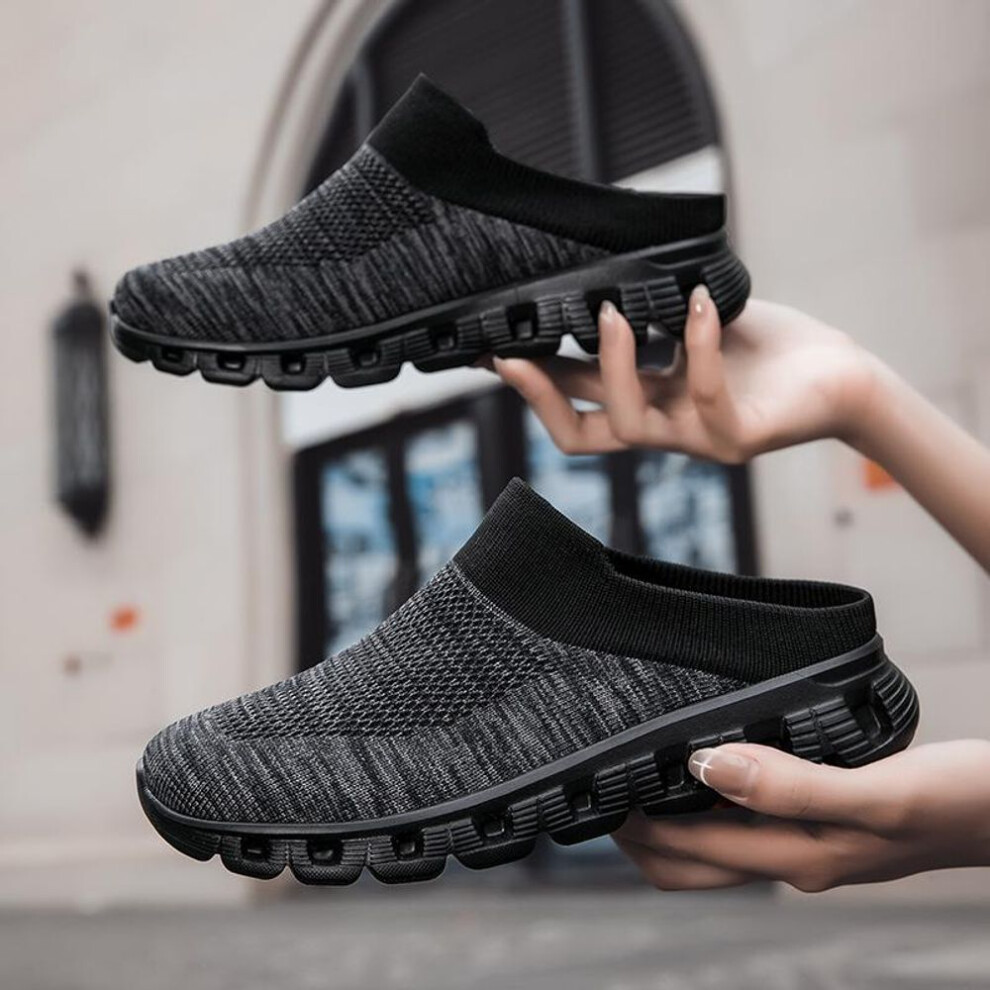 (black, EU: 35) Women's Sandals Backless Walking Sneakers Summer Slip-on Mule Shoes Closed Toe Slippers for Men Plus Size 35-48