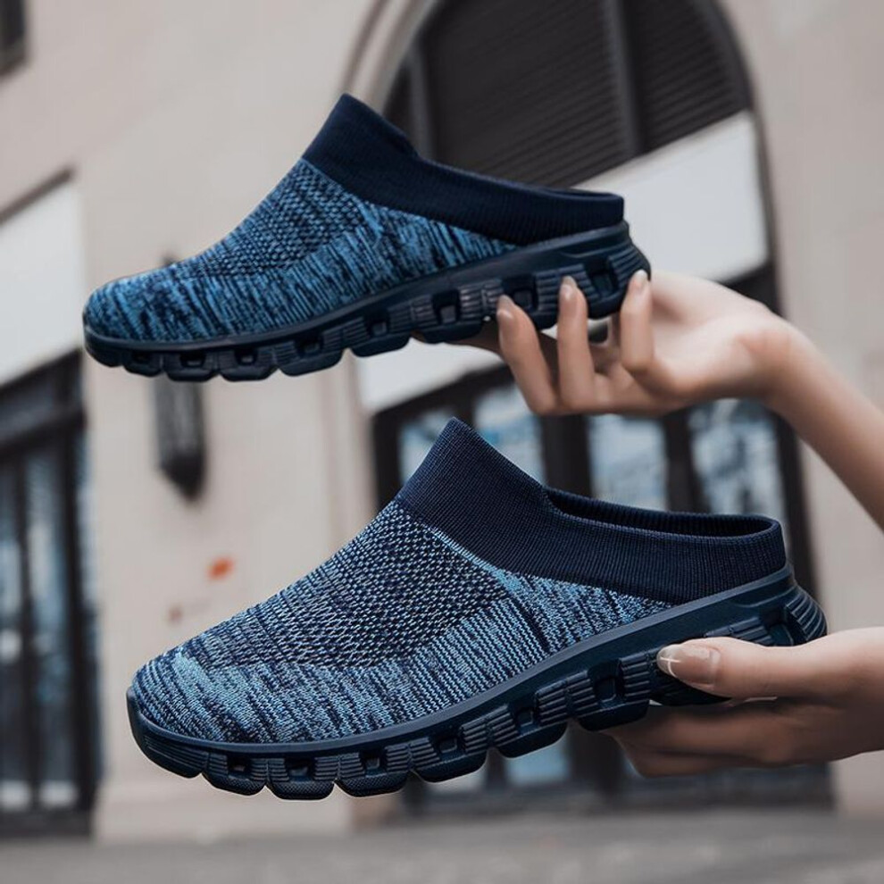 (blue, EU: 35) Women's Sandals Backless Walking Sneakers Summer Slip-on Mule Shoes Closed Toe Slippers For Men Plus Size 35-48
