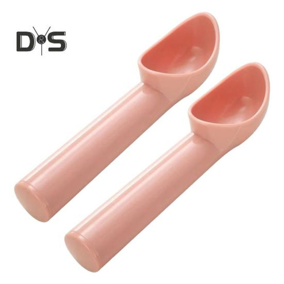(pink) 2pcs Ice Cream Scoop With Handle Slow Melting Circular Ice Cream Ball Maker For Hardened Ice Cream Fruit Carving Dessert Presentation Tool For Home