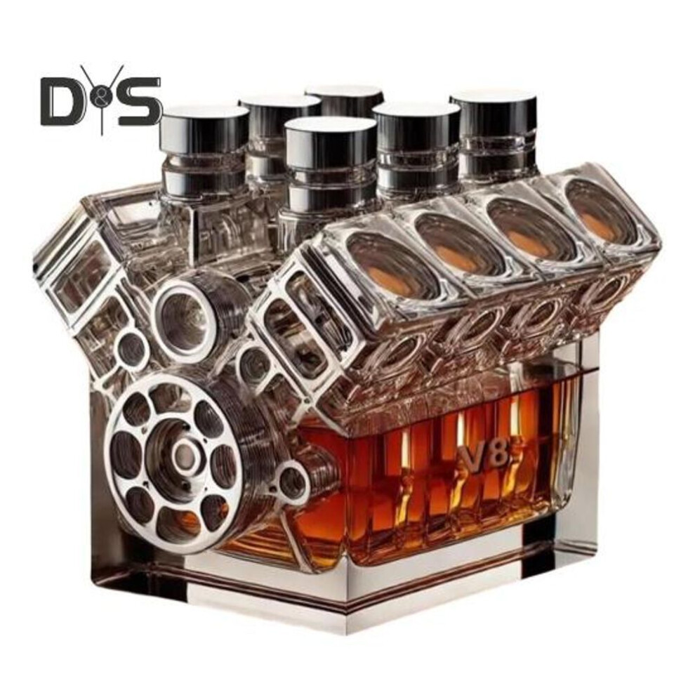 (as the picture, B) V8 Engines Whisky Bottle Creative Wine Decanter Decoration Personalized Whiskey Bottle Home Bar Ornament