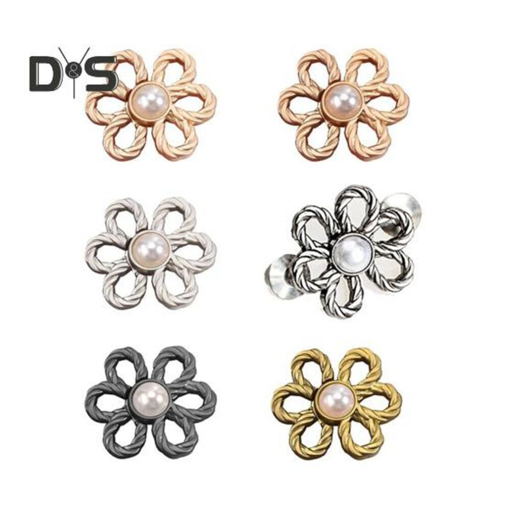 (as the picture, A) Pants Waist Tighteners No-Sewing Butterfly Flower Buttons Pins Adjustable Waist Buckle Extender Pants Waist Clip for Loose Jeans Skirts