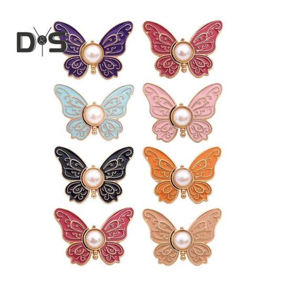 (as the picture, B) Pants Waist Tighteners No-sewing Butterfly Flower Buttons Pins Adjustable Waist Buckle Extender Pants Waist Clip For Loose Jeans Skirts