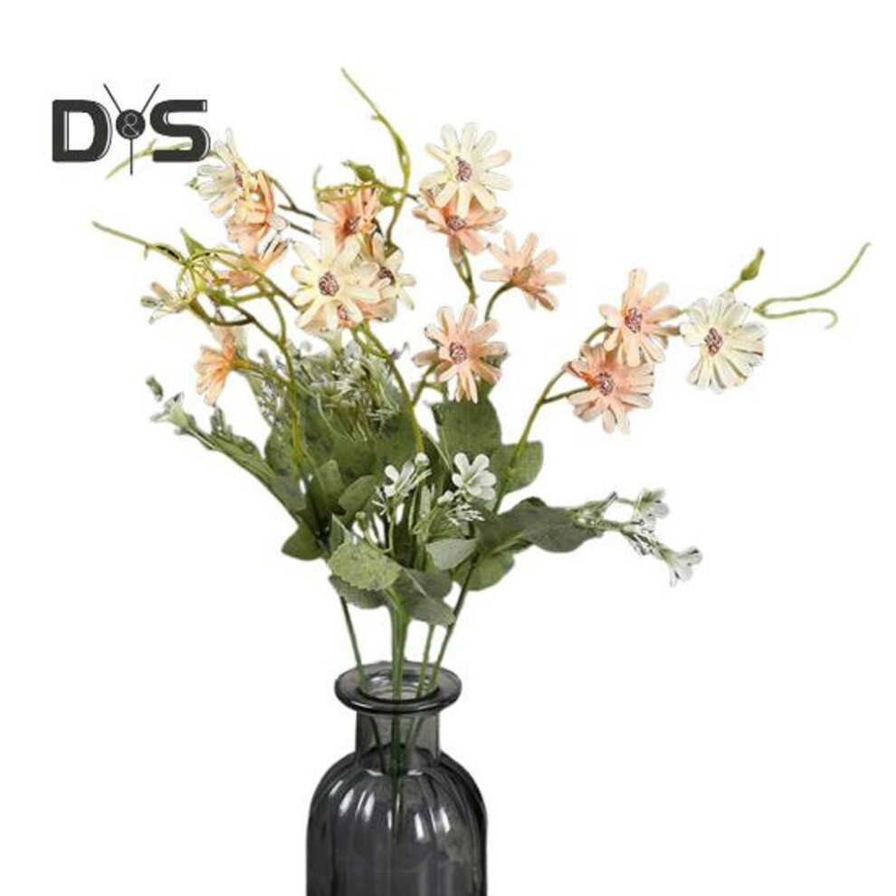 (champagne, 2pcs) 2 Pcs Simulated Flowers Bunch Artificial Daisies With Flexible Stem Weatherproof Fake Flowers For Vase Garden Home Decor Spring Summer Decoration