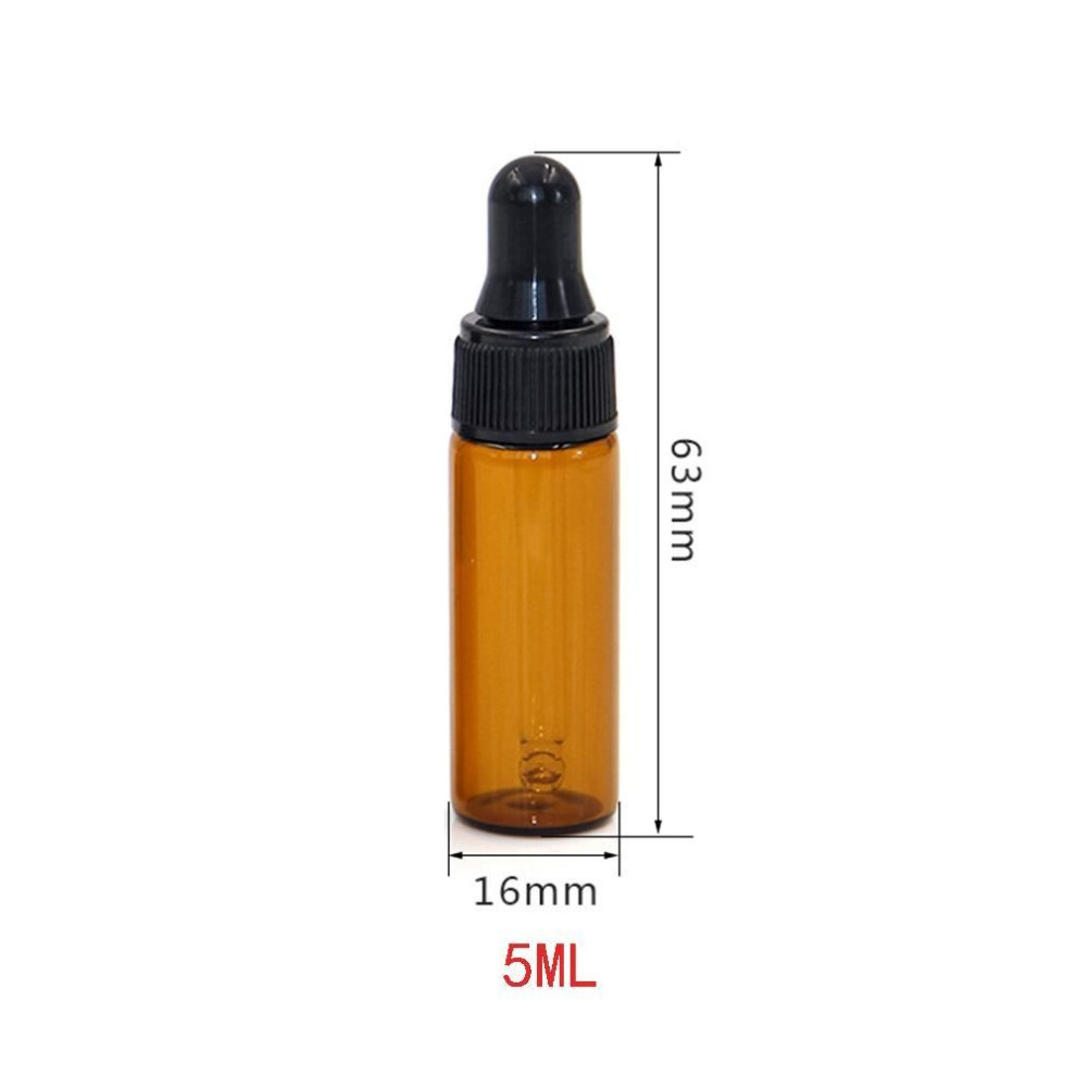 (5ML-10PCS) 10pcs Travel Amber Refillable Perfume Container Empty Dropper Essential Oil Bottle