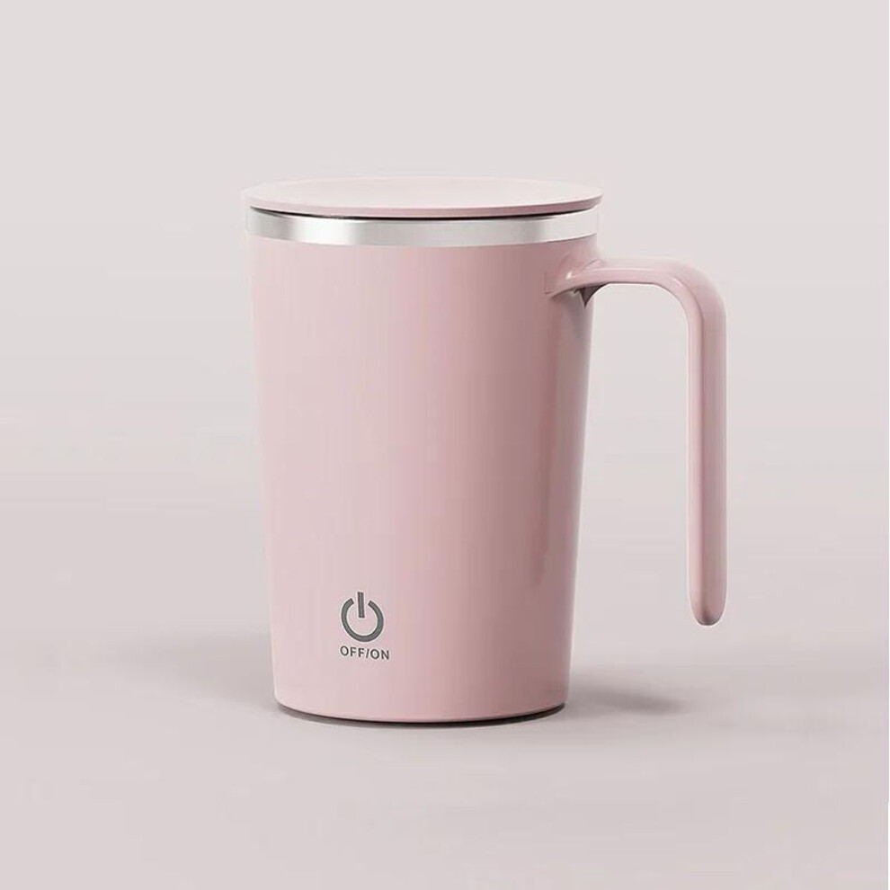 (pink, 400ml) Kitchen Electric Mixing Cup Stirring Coffee Cup Automatic Mixing Mugs Cup Lazy Rotating Magnetic Water Cup