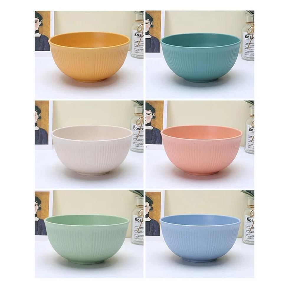 (pink) Single  Household Tableware Wheat Straw Rice Rice Bowl Japanese Ramen Bowl Dessert  Instant Noodle Soup Bowl