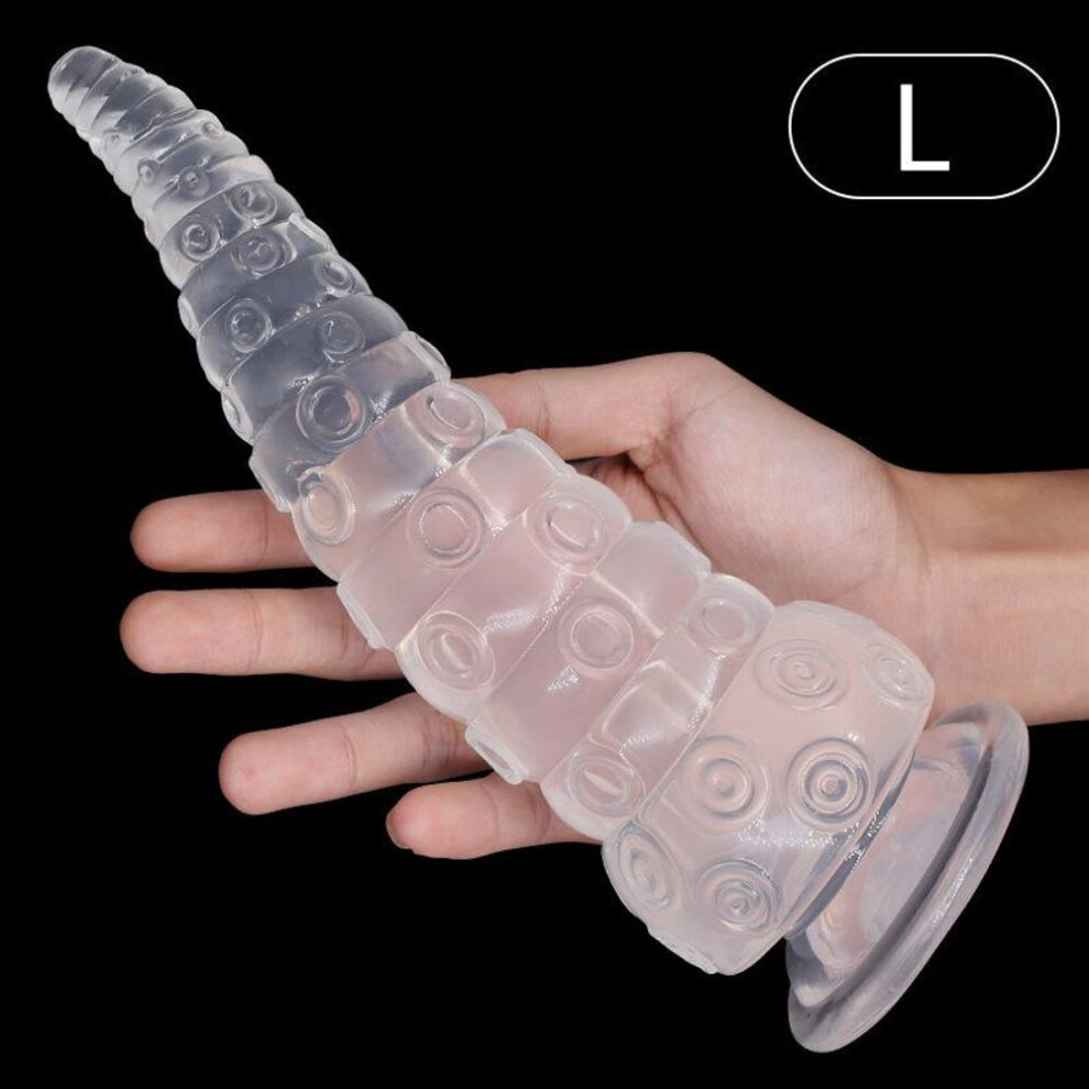 (clear, L) Anus Expansion Prostate Massager Dildo Octopus Butt Plug Massage with Suction Cup Tentacle Dildos Sex Toy