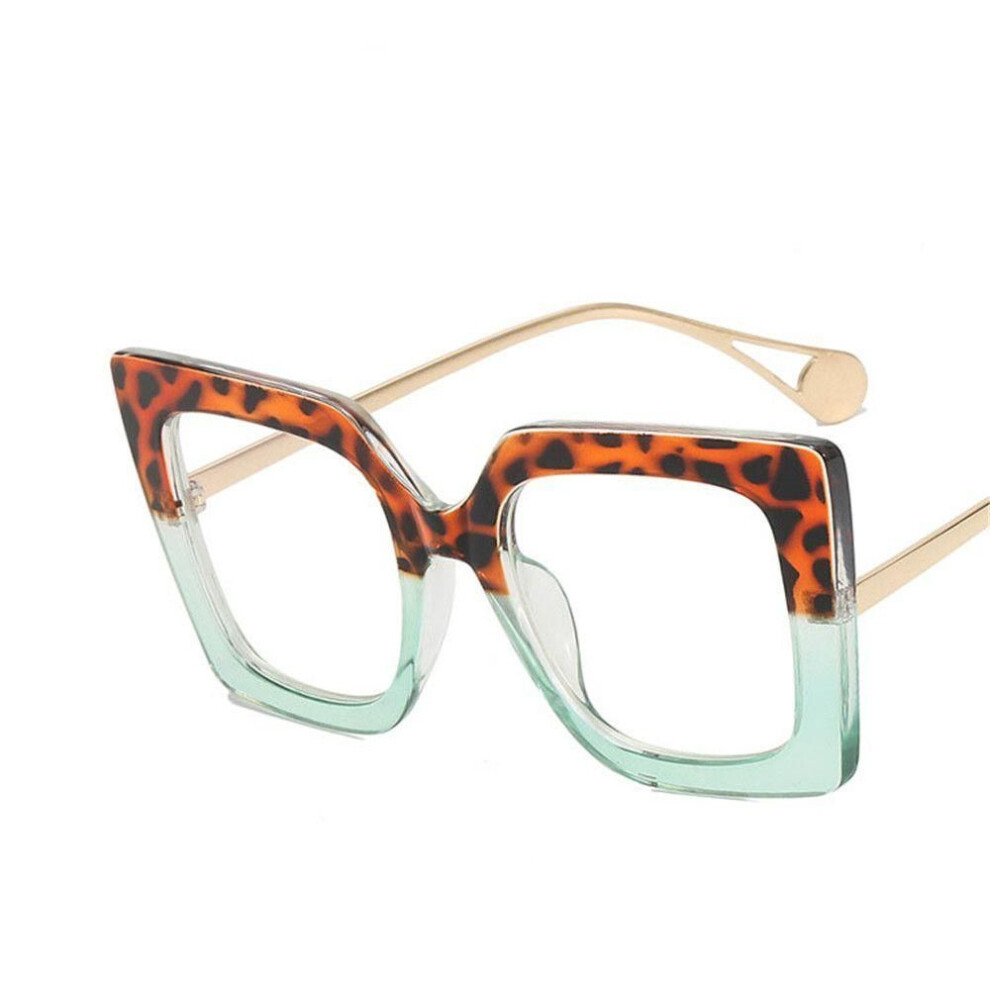 (1) Oversized Female Spectacles Sunglasses Frames Optical Anti-blue Glasses Square Eyeglasses Eyewear
