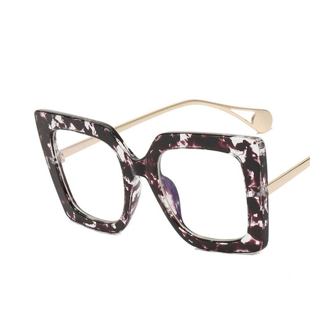 (4) Oversized Female Spectacles Sunglasses Frames Optical Anti-blue Glasses Square Eyeglasses Eyewear