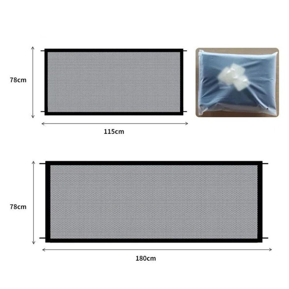 (black, 72x180cm) Pet Dog Barrier Fences With 6pcs Hook Pet Isolated Network Stairs Gate New Folding Breathable Mesh Playpen For Dog Safety Fence