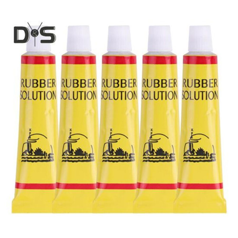 (yellow) 5Pcs Bicycle Tire Repair Glue Universal Mountain Road Bike Motorcycle Tire Rubber Cement Tire Inner Tube Patch Puncture Repair Rubber Solution