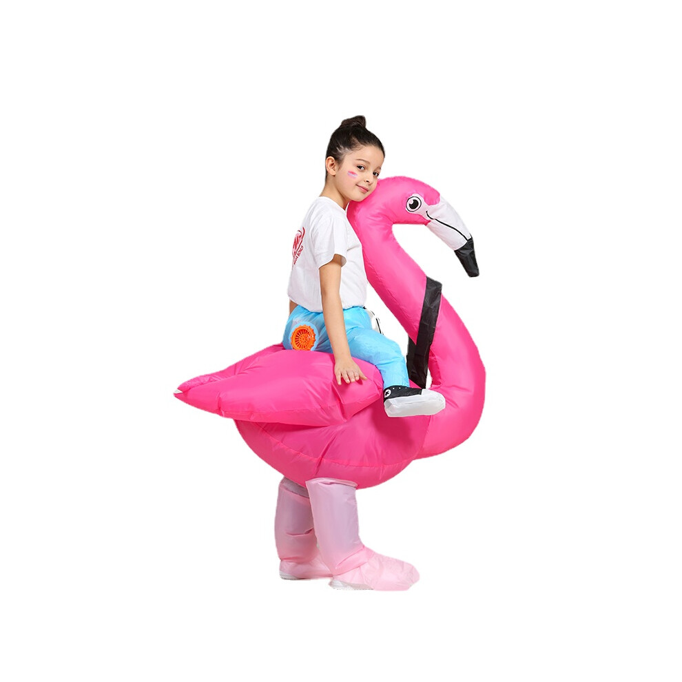Mdsrjone (Rose Kids 120-140Cm, One Size) Flamingo Inflatable Costume Kids Riding On Unicorn Costumes Funny Bunny Fancy Cosplay Dress Party Halloween Costume Fo