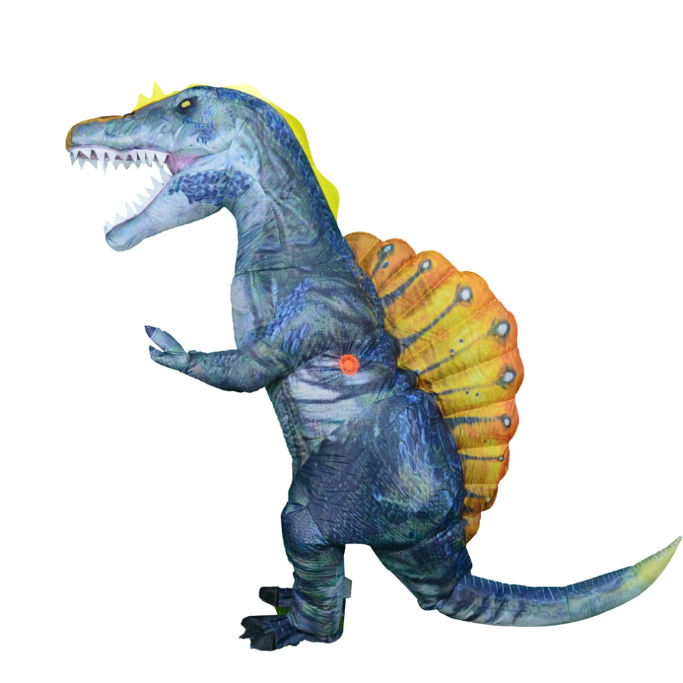 Mdsrjone (, Adult(150-200Cm)) Inflatable Dino T-Rex Spinosaurus Pterosaur Triceratops Adult Velociraptor Costume Mascot Cosplay Halloween Women Man Kid Purple
