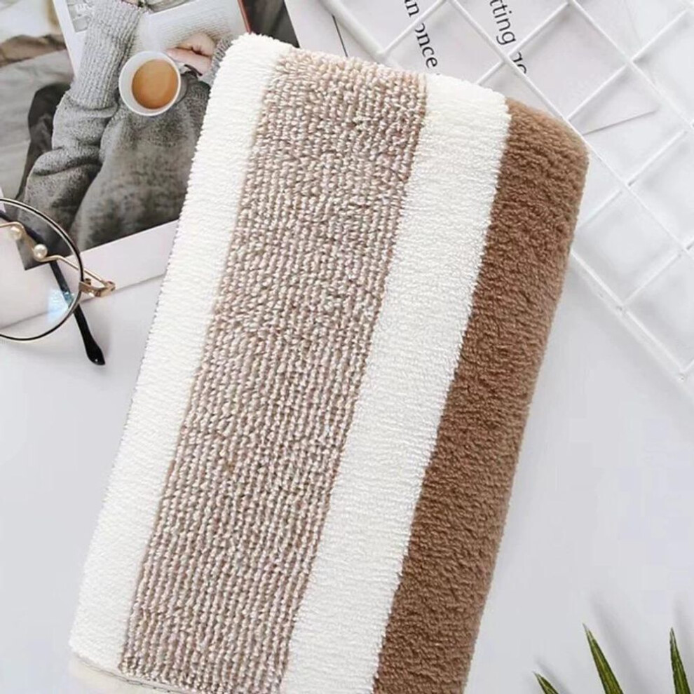 (coffee, 35*75cm) 1 Pc Thickened Absorbent Bath Towel Soft Face Towel for Home