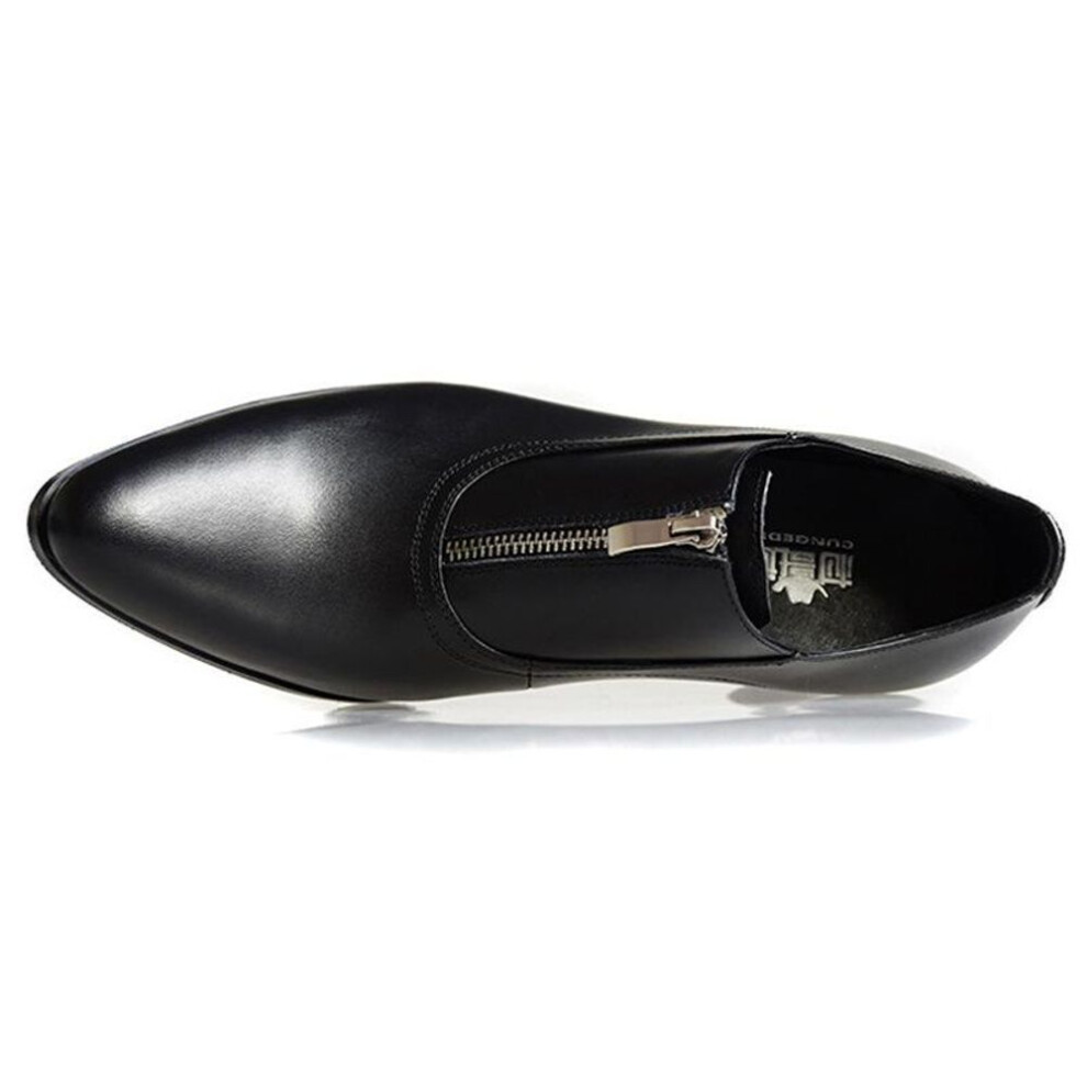 (black, 38) New Elevator Shoes for Men Heel Shoes Formal Leather Brown Men Loafers Dress Shoes Fashion White Mens Heightening Shoe