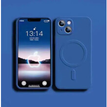 (DarkBlue, For iphone12) Magsafe Liquid Silicone Phone Case for iPhone 15 14 13 12 Pro Max