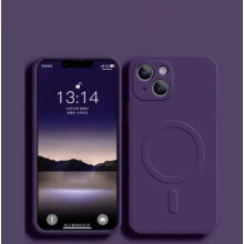 (DarkPurple, For iphone12) Magsafe Liquid Silicone Phone Case for iPhone 15 14 13 12 Pro Max